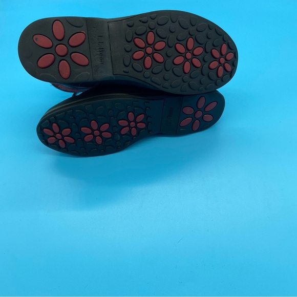 LL Bean US size 7.5 Charcoal Leather Park Ridge Casual Lace Up Boot w/ Red Plaid - Picture 5 of 6